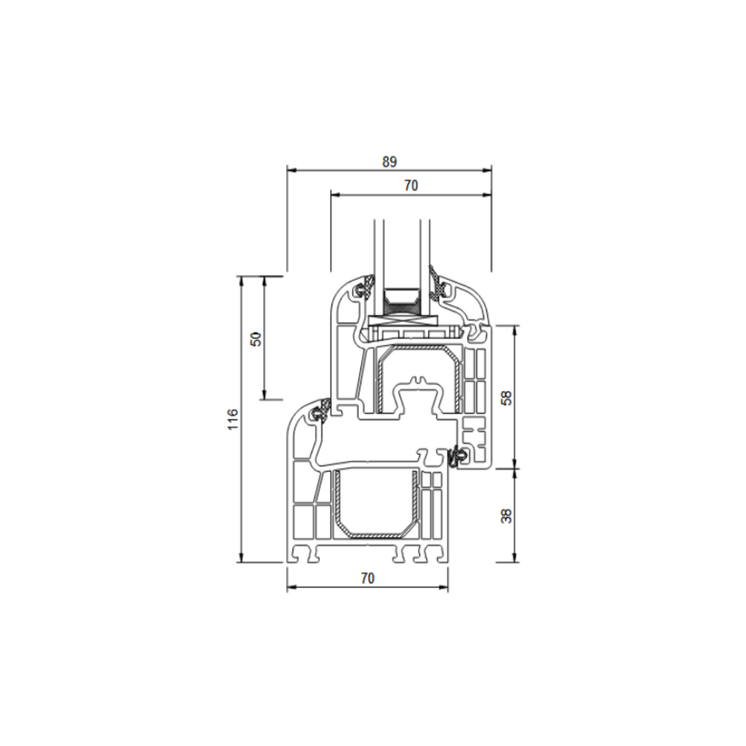 Fenster (DKR) IGLO 5 CLASSIC 800x1100 3Fach Verglasung (weiß) – Bild 2