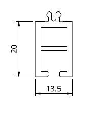 Futterleiste 20mm x 13,5mm