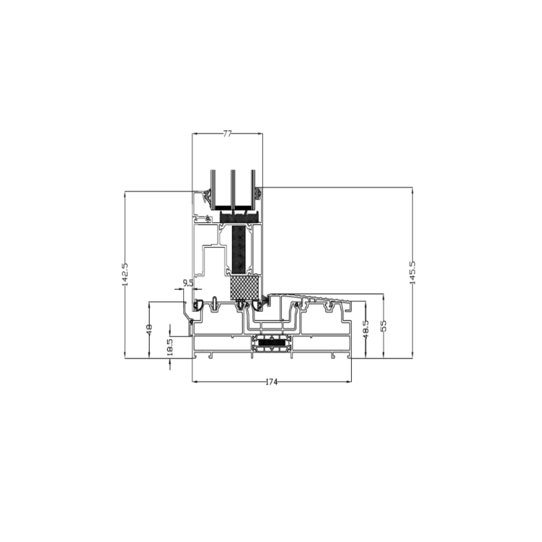 Hebeschiebetür MB-77HS HI 3000x2500 (weiß) – Bild 3