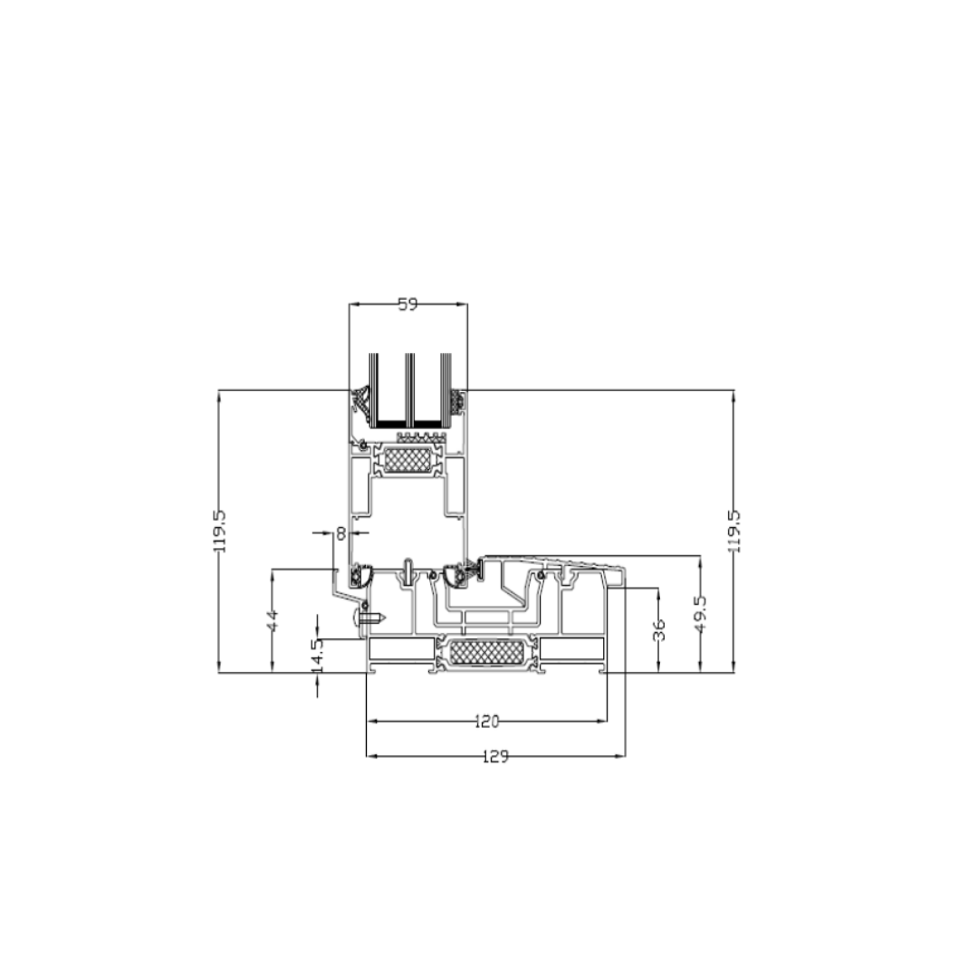 Hebeschiebetür MB-59HS HI 3000x2500 (weiß) – Bild 3