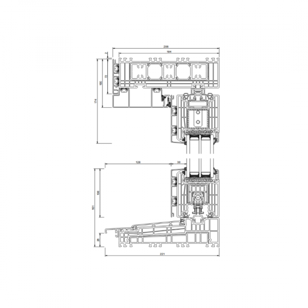 Hebeschiebetür IGLO HS ALUCOVER 3000x2500 (weiß) – Bild 3