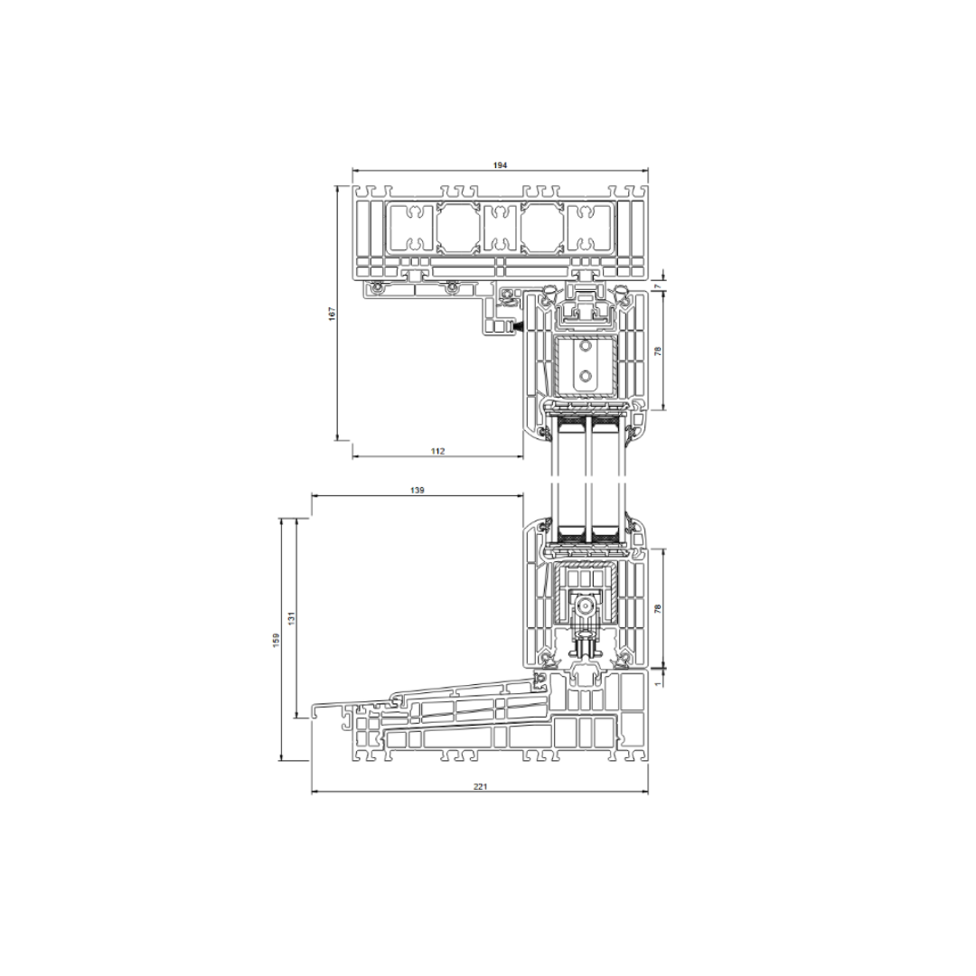 Hebeschiebetür IGLO HS 3000x2500 (weiß) – Bild 3