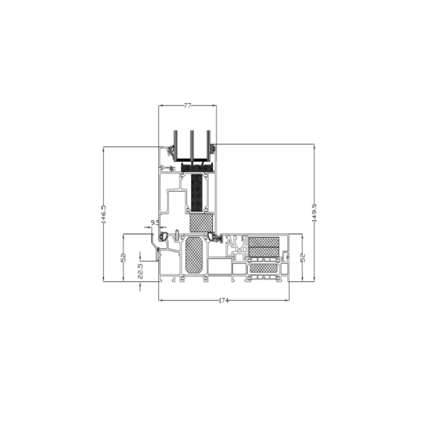 Hebeschiebetür MB-77HS HI MONORAIL 3000x2500 (weiß) – Bild 3