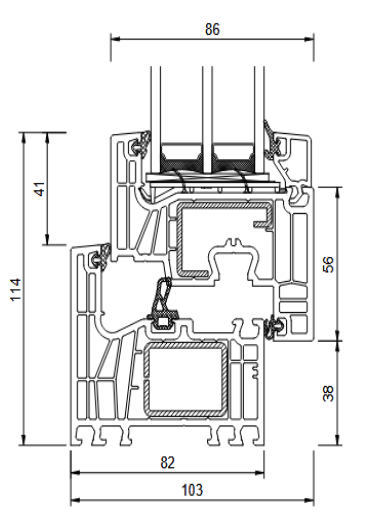 Balkontür IGLO EDGE 1100x2100 3Fach Verglasung (Anthrazit) – Bild 2