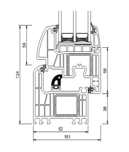 Balkontür IGLO ENERGY 1100x2100 3Fach Verglasung (Anthrazit) – Bild 2