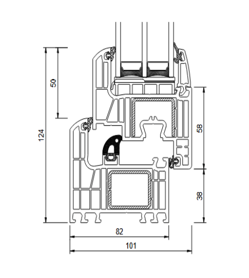Balkontür  IGLO ENERGY CLASSIC 1100x2100 2Fach Verglasung (Anthrazit) – Bild 2