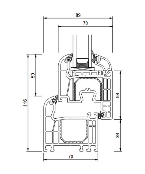 Balkontür IGLO 5 CLASSIC 1100x2100 3Fach Verglasung (Anthrazit) – Bild 2
