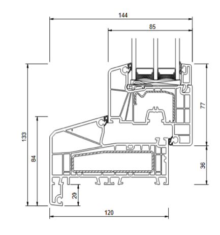Balkontür IDEAL 7000NL 1100x2100 2Fach Verglasung (weiß) – Bild 3