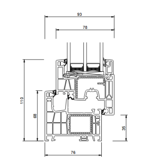 Fenster (DKR) IDEAL NEO MD 800x1100 2Fach Verglasung (anthrazit) – Bild 2