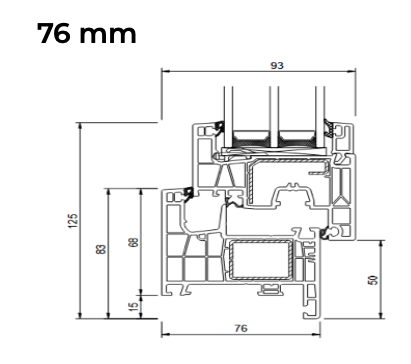 Balkontür IDEAL MD MONOBLOCK 1100x2100 2Fach Verglasung (Anthrazit) – Bild 2