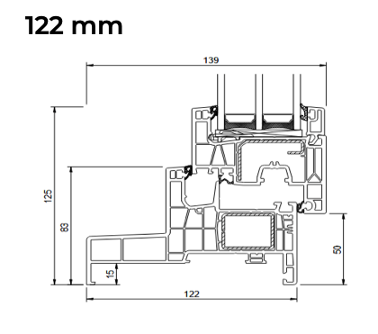 Balkontür IDEAL MD MONOBLOCK 1100x2100 2Fach Verglasung (Anthrazit) – Bild 3