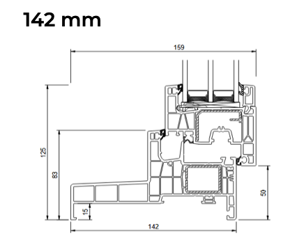 Balkontür IDEAL MD MONOBLOCK 1100x2100 2Fach Verglasung (Anthrazit) – Bild 4