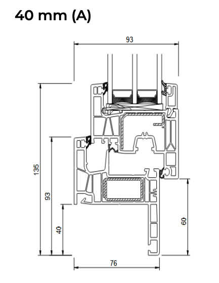 Fenster (DKR) IDEAL NEO MD RENOVATION 800x1100 3Fach Verglasung (anthrazit) – Bild 2