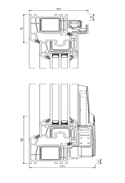 Terassentür Kipp-Schiebe-System IGLO LIGHT 3000x2500 (weiß) – Bild 3