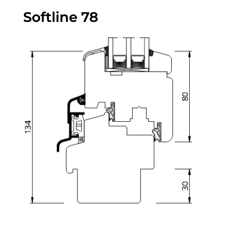 Fenster (DKR) SOFTLINE 78 800x1100 2Fach Verglasung (anthrazit) – Bild 3